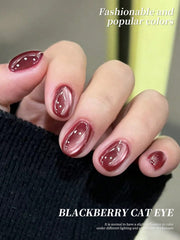 YICKYUE  -  1PC blackberry cat Eye gel nail polish, UV LED curing, long-acting fast drying nail art gel
