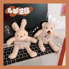 New Cute Plush Bear Hair Ties Ropes Elastic Hair Bands Washable Child Cartoon Fluff Bear Animals Hairband Headband Wholesale