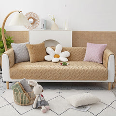 Winter Plush Sofa Cover Universal Sofa Towel Quilted Carpet Velvet Solid Color Rugs for Living Room Non-Slip Couch Cover CHAUSUB