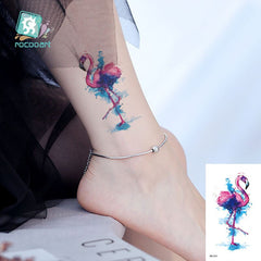 Flamingo Tattoo Temporary Women Waterproof Wrist Arm Body Art Body Painting Disposable Rose Flash Fake Tattoo