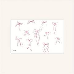YICKYUE  -  [1-3 Days Pink Bow Tattoos] Y2K-Inspired Cute Pink Bow Temporary Tattoos Set for Fashionable and Cool Vibes, Dopamine-Inspired Assorted Bowknot Designs, Lasts 1-3 Days, Oblong Shape, Multi-Pack