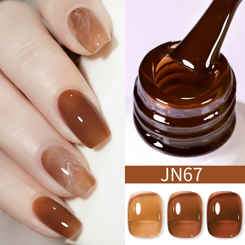 YICKYUE  -  10ml Jelly Gel Nail Polish Crystal Translucen Soak Off Semi-Permanent Varnish Base Top Coat Glitter Sequins Manicure