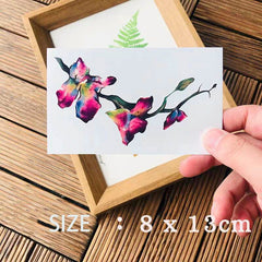 Waterproof Temporary Tattoo Sticker Morning Glory Water Color Design Body Art Fake Tattoo Flash Tattoo Waist Male Female