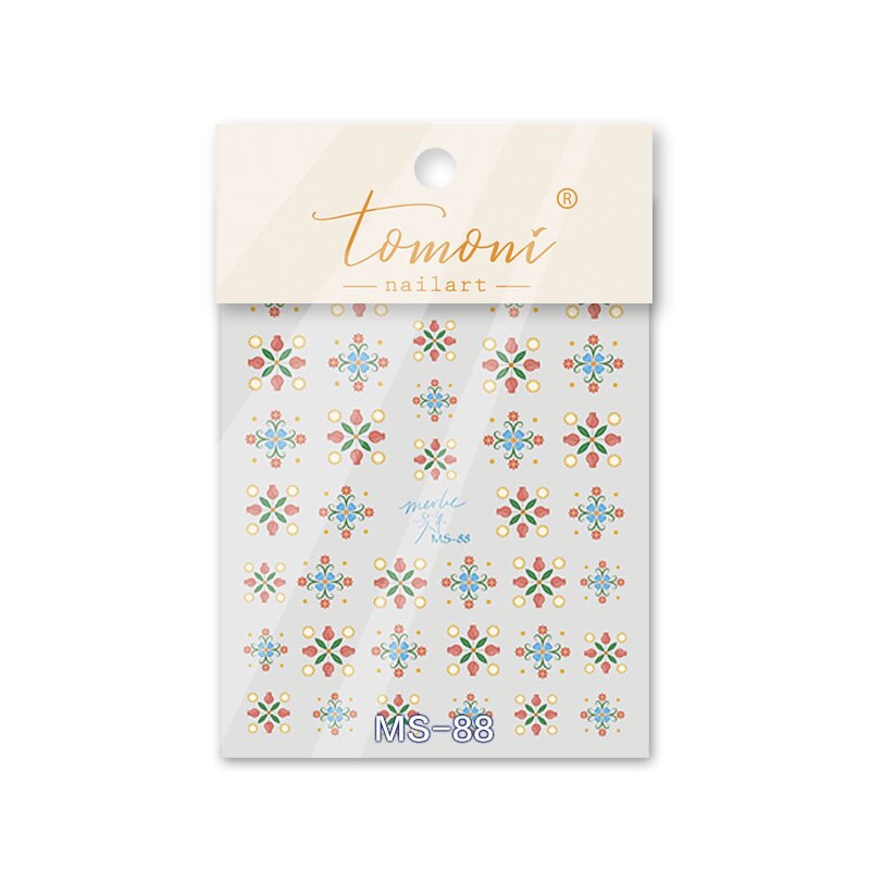 Nail Art Carved Design 3D Nail Sticker Coffee Transfer Slider Tips Manicures Decals Flower Nail Decals Nail Accessories
