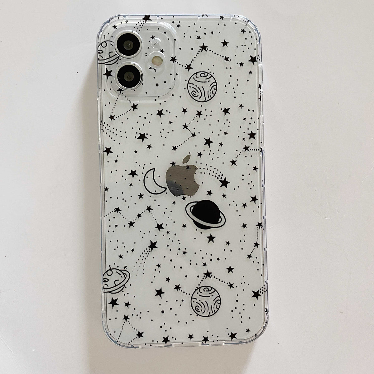 Moon starry sky planet soft silicone phone case for iphone 12 pro max mini 7 x 11 xsmax 8 plus xr cartoon shockproof cover capa
