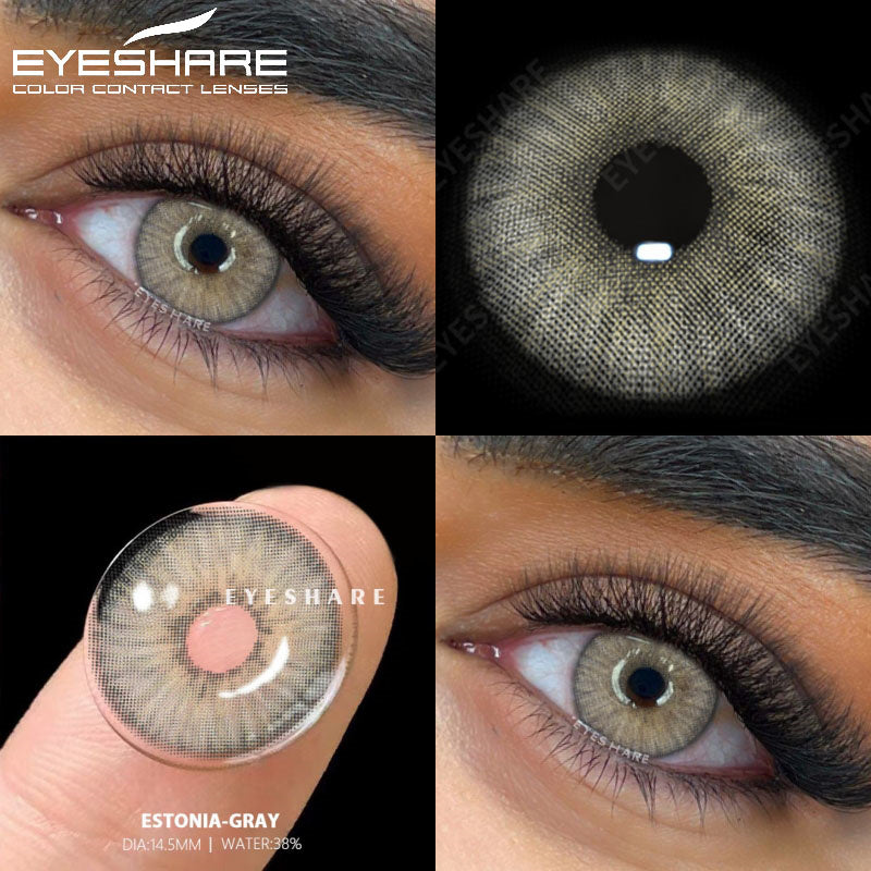 YICKYUE  -  2pcs New Colored Contact Lenses Fashion Yearly Green Eyes Lenses Natural Blue Eye Lenses Gray Pupils Lens Free Shipping