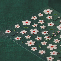 Charm Flower Christmas Nail Stickers Decal Letter Acrylic Engraved Manicure Nail Art 3D Relief Daisy DIY Transfer Nail Decor