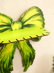 YICKYUE  -  Wooden Christmas Floating Wall Shelf Green Bow Shaped Wall Shelves Decors Aesthetic for Christmas Decor Ornaments and Gifts