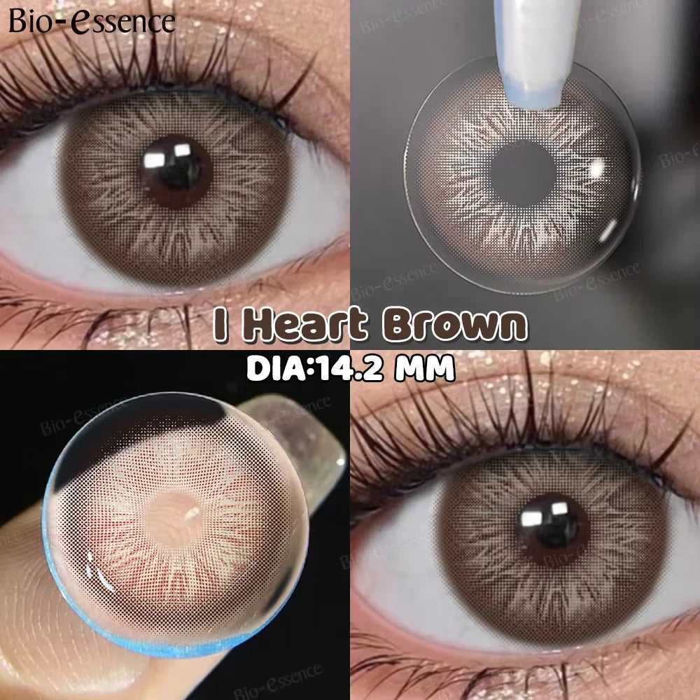 YICKYUE  1Pair Colored Contact Lenses for Eyes Gray Pupils Lens Fashion Blue Eye Contacts Green Lenses Brown Lenses Yearly