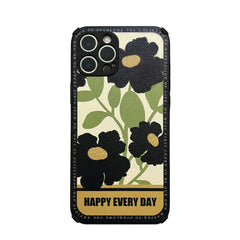 Retro flower leather phone case for iphone 8 7 plus xsmax x xr 11 12 mini 13 pro max soft silicone shockproof couple cover capa