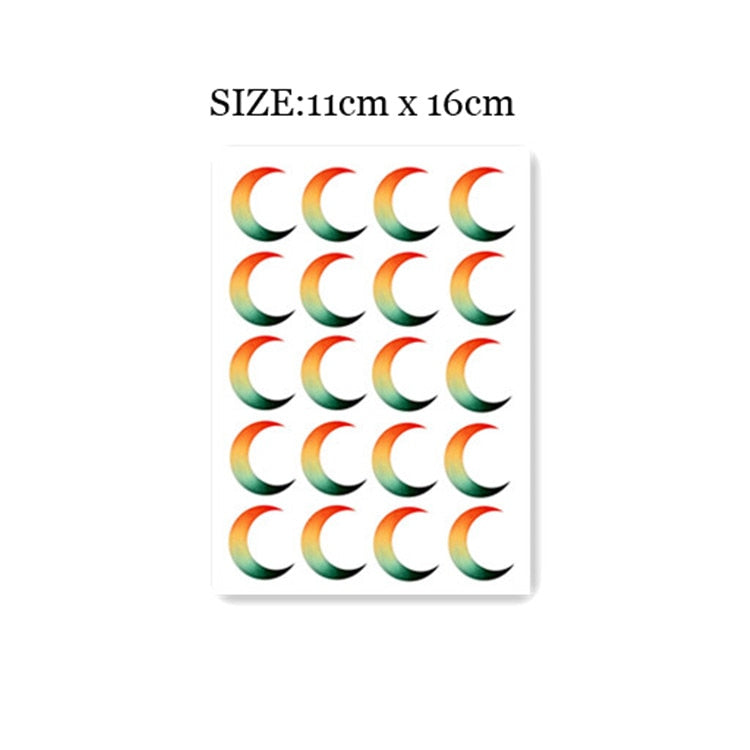 Waterproof Temporary Tattoo Sticker Gradient Moon Design Body Art Fake Tattoo Flash Tattoo Chest Female