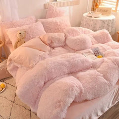 YICKYUE  -  Bed Linen Sets Autumn Winter Warm Bedding Four Piece Set on The Bed Queen Duvet Cover Set with Sheets Single Double Bedding Set