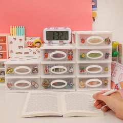 W&G Ins Drawer Desktop Plastic Storage Box Organizer Student Dormitory Cosmetics Sorting Box Sundries Stationery Rack