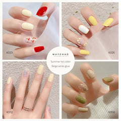 MAYCHAO 12ml Square Bottle UV Gel Nail Polish 2022 Summer Cream Color Top Coat Soak Off UV Gel Art Nail Varnish Manicure Lacquer