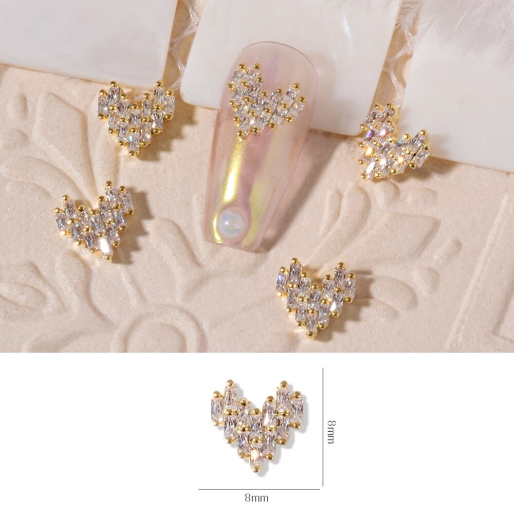 Love Diamond Heart-shaped Nail Rhinestone Decoration Nail Accessories 3d Nail Art Nail Styling Utensils Nail Jewelry 2022 New