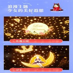Starlight Projector Full of Gypsophila Ceiling Rotating Night Light Toy Music Box Lamp Bluetooth Player Children Birthday Gift