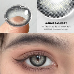 YICKYUE  - 1 Pair Colored Contact Lenses for Eyes Beautiful Pupil Blue Contact Lenses Gray Lenses Yearly Use Cosmetic Eye Lenses