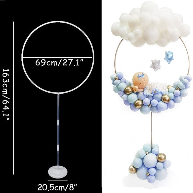 YICKYUE   -  2Sets Adult kids birthday party Balloon column stand Wedding arch decoration Baby shower 100pcs Latex globos for Number ballons