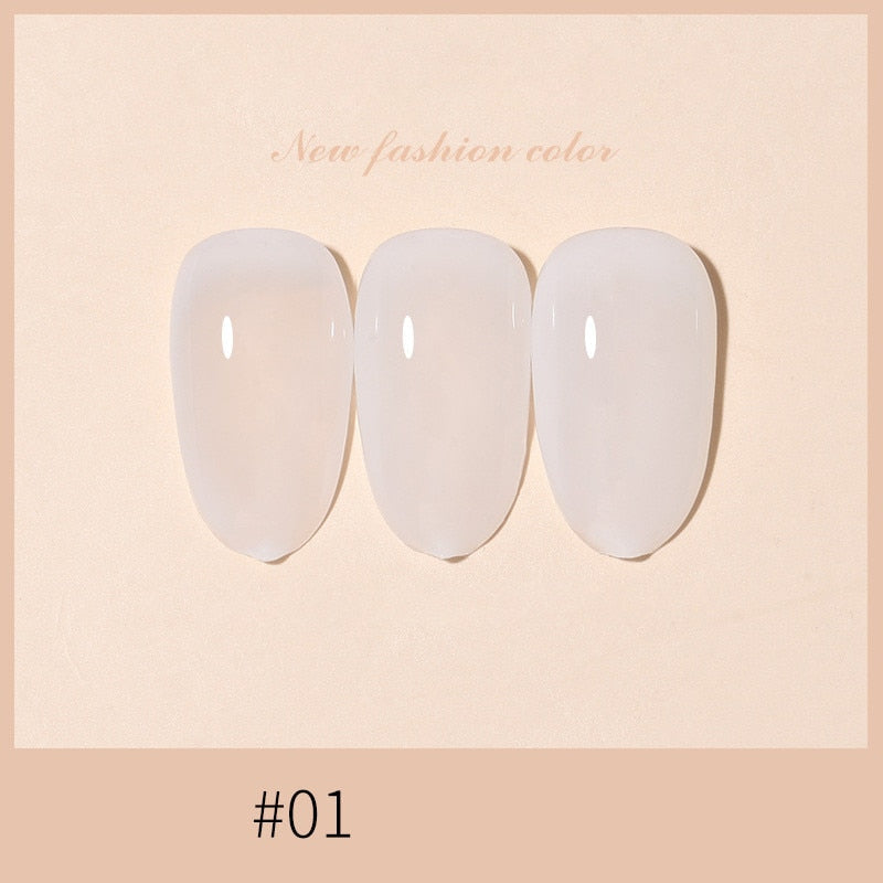 15ml Translucent Jelly Nail Varnish Summer Ice Through Gel 30 Color Transparent Nude Nail Polish Nail Phototherapy Glue Manicure