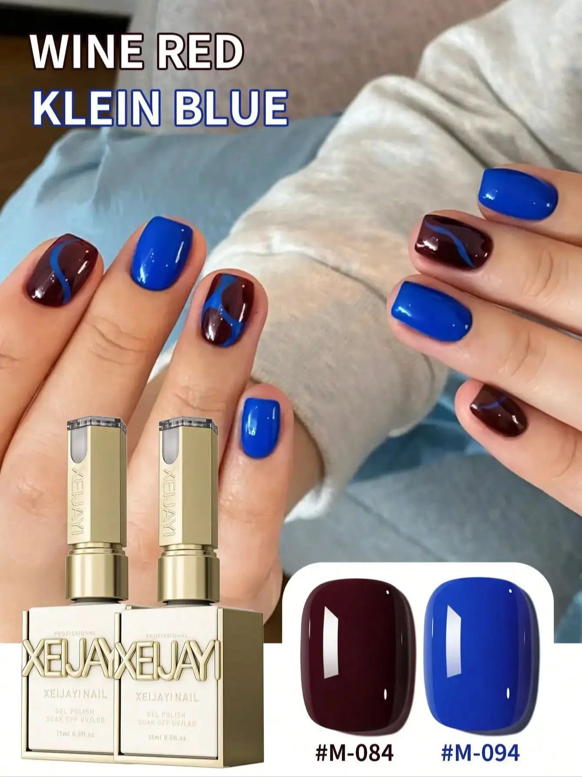 YICKYUE  -  Viral Duo Gel Set - Wine Red & Sapphire Brightening Nail Polish for Trendy Manicures