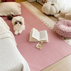 YICKYUE  -  Soft Bedroom Carpet Solid Color Chenille Rugs Elegant Lace Decoration Carpet Living Room Sofa Coffeetable Mat  Room Bedside Mat