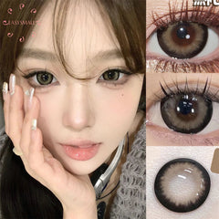 YICKYUE  Fish Brown Colored Contact Lenses for Eyes Natural Yearly Contact Lens Big Beauty Pupil Degrees Prescription Myopia