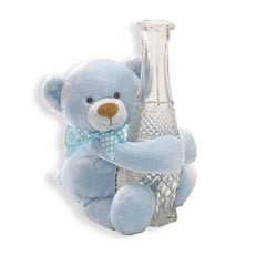 Stuffed Soft Toy Baby Teddy Bear Vase Huger Pink / Blue / Ivory, 10"