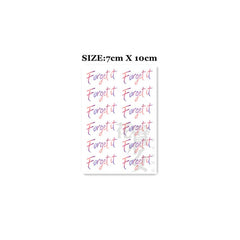 Waterproof Temporary Tattoo Stickers Pink Purple Gradient English Letter Tattoo Flash Tattoo Arm Female Male