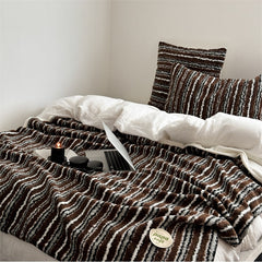 YICKYUE  -  Ins Modern Simple Alpaca Cushion Blanket Autumn and Winter Thickened Lamb Cushion Sofa Blanket Nordic Decorative Blanket