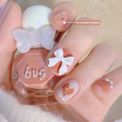 YICKYUE  -  10ml Pearlescent Water-based Nail Polish White No Baking Can Tear Bright Color Nail Frosting Nail Polish Without Baking Lamp