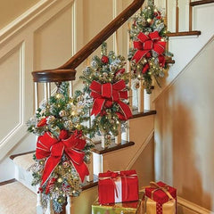 Christmas Wreath Christmas Front Door Window Stairs Wreaths 16 inches Stairway Swag Trim, Artificial Hanging Garland with Berry