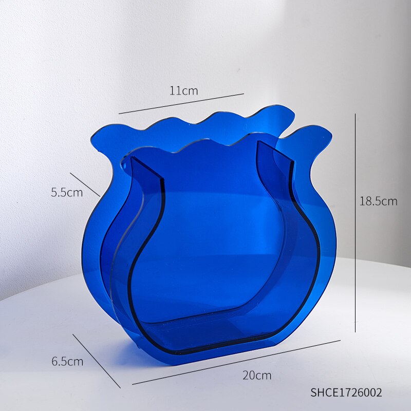Nordic Home Decoration Vase Rainbow Acrylic Transparent Ins Household Vase Living Room Desktop Terrarium Decoration Accessories