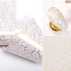 1 Box Glitter Marble Series Nail Transfer Foil Stickers Gold White And Black Bright Slider For Nails DIY Decoration Manicures