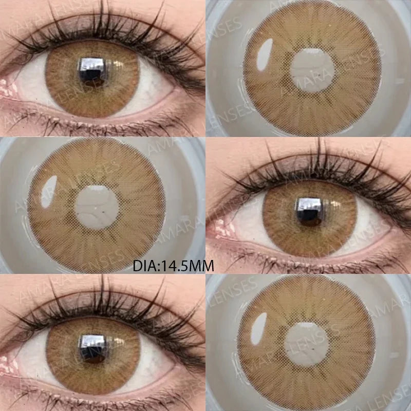 YICKYUE  New Fashion Color Contact Lenses for Eyes Brown Eyes Contacts Lenses Colorful Makeup Blue Eyes Lenses Yearly 2pcs=1pair
