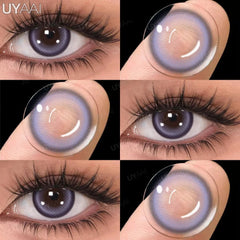 YICKYUE  1 Pair Multicontacts for Woman y2k Korean Style Fashion Eye Lenses Blue Eye Color Contacts Purple Lenses Gray Natural Lens