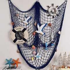 Mediterranean Fishing Net Nautical Home Decor Seashell Anchor Decor Sea Decoration Photo Props Big Fishing Net Shell Wall Art