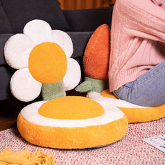 Flower-Shaped Throw Pillow Cushion Tatami Floor Cushion Backrest Integrated Chair Cushion Floor Seating Cushions Mat Chair Pad