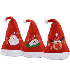 New Year Santa Claus Christmas Hat Embroidery Cotton Children Adult Christmas Hat Merry Christmas Festival Supplies Decoration