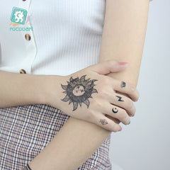 Retro Flower Hand Back Tattoo Temporary Waterproof Men Women Body Art Sticker Disposable Exotic Flowers Flash Fake Tattoo