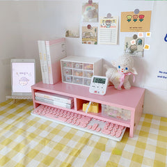 YICKYUE  -  Student Dormitory Desktop Storage Computer Increase Height Frame Girl's Desk Learning Office Supplies Sorting and Storage Tools