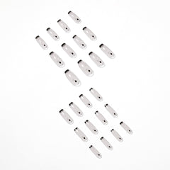 Long Coffin Fake Nails French Black Point Transparent Manicure Removable False Nails with Glue Women Ballerina Nail Art Tips