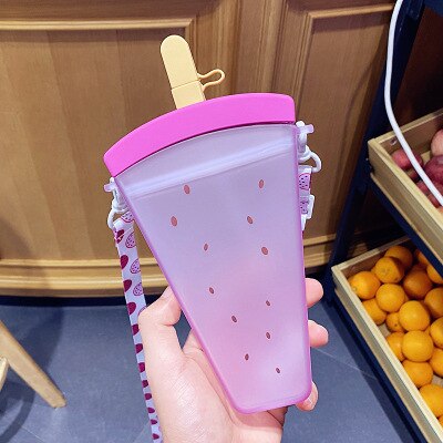 Refreshing Summer Popsicle Sippy Cup Girls Cute Water Cups Go Out To Carry Student Sippy Cups Drop Watermelon Ice Cream Kettle