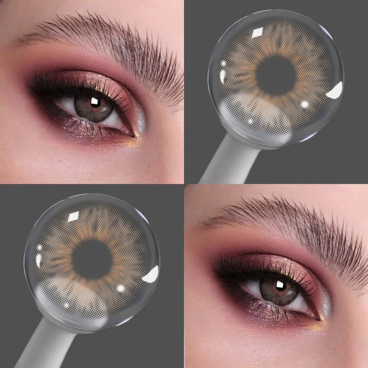 YICKYUE  Prescription Colored Contact Lenses Yearly Myopia Coloured Contacts for Eyes Makeup Natural Blue Lens with Degree 2Pcs