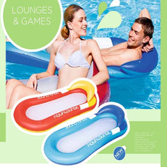 160CM Giant Blue Red Mesh Inflatable Pool Float Lie-on Swimming Ring Beach Pool Summer Party Toys Air Mattress Beach Bed Lounger