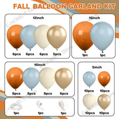 YICKYUE  -  Fall Balloon Arch Kit Orange Dusty Blue Sand White Balloon for Autumn Harvest Baby Shower Birthday Thanksgiving Party Decoration
