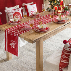Christmas Decorations table runners  Santa Christmas Tree Printed Xmas Table Runner Christmas Tablecloth Cover for Xmas Party