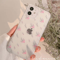 New ins flower phone case silicone cover for iphone 8 7 plus xs max xr x 12 mini 11 pro max protective capa shell cute funda
