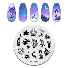PICT YOU Nail Stamping Plates Christmas Festival Geometric Striped Line Natural Nail Art Stamping Plate Stencil Stainless Steel