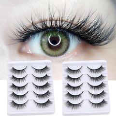 Yickyue Natural False Eyelashes 3D Eyelash Extension Volume Fake Eyelashes Reusable Lengthen Waterproof Makeup Tools Daily Korean Makeup