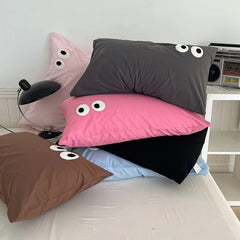 Yickyue Kawaii Pillow Cases For Bed 2pcs Set Cute Cartoon Pink Yellow Pillow Cover Comfortable Home Decorative Pillowcases 48x74cm